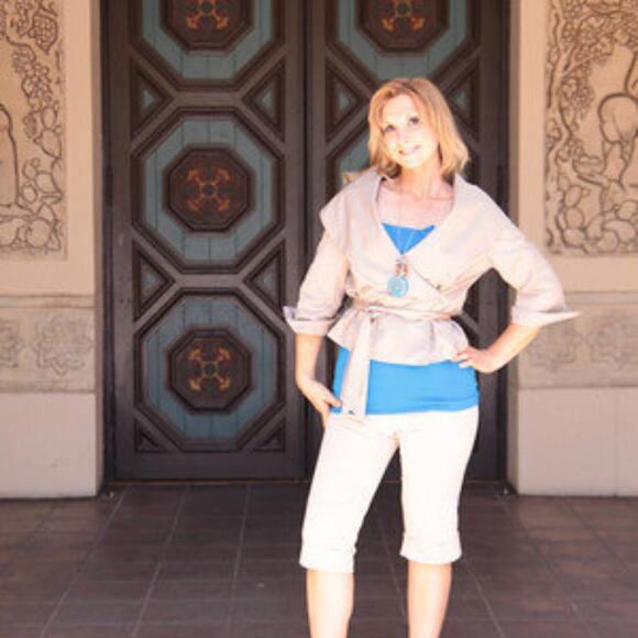 Sutton Studio Couture Wrap Jacket Sz 12 Tan Satin Cropped Cocktail Elegant Party - Picture 5 of 8